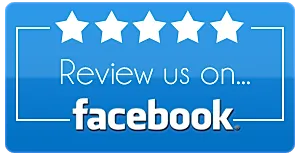 Facebook review invitation with five stars.